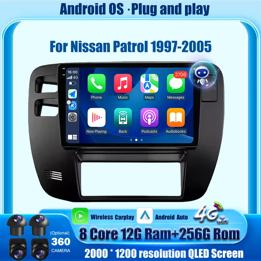 

9 Inch For Nissan Patrol 1997-2005 Android Auto BT DSP Carplay 4G WIFI Car Radio Navigation GPS Multimedia Video Player Tools