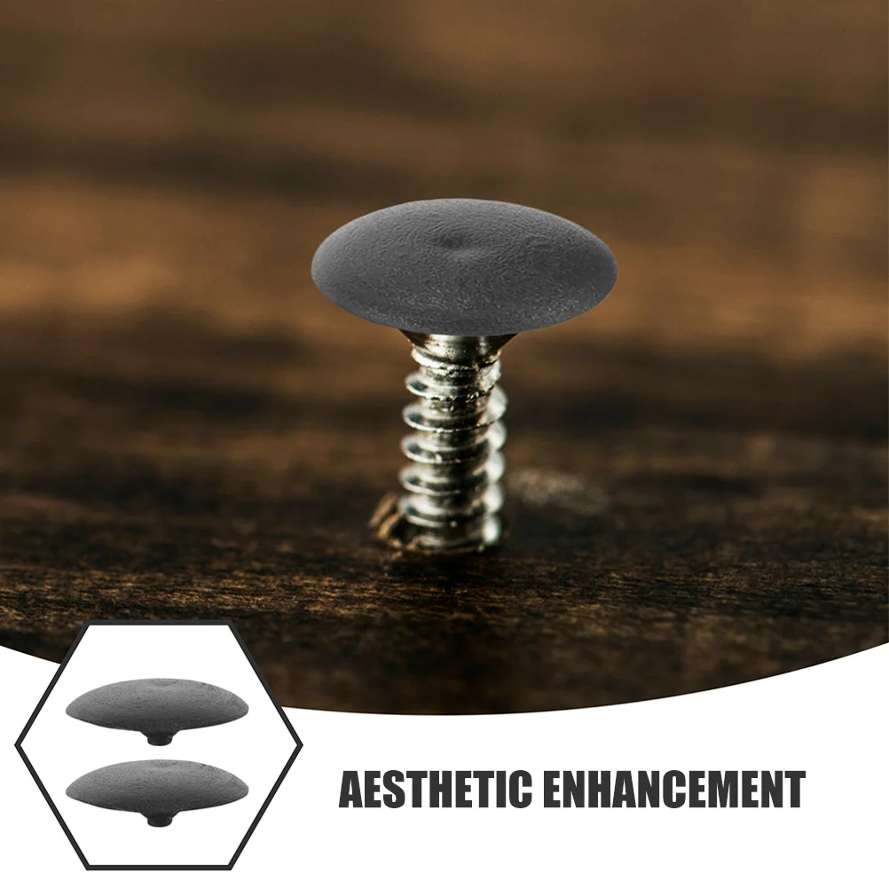 200 Uds tapas de cubierta de tornillo de plástico negro para tornillos cruzados tapones de orificio autorroscantes impermeables fijaciones de fijación decorativas tornillo de tapa