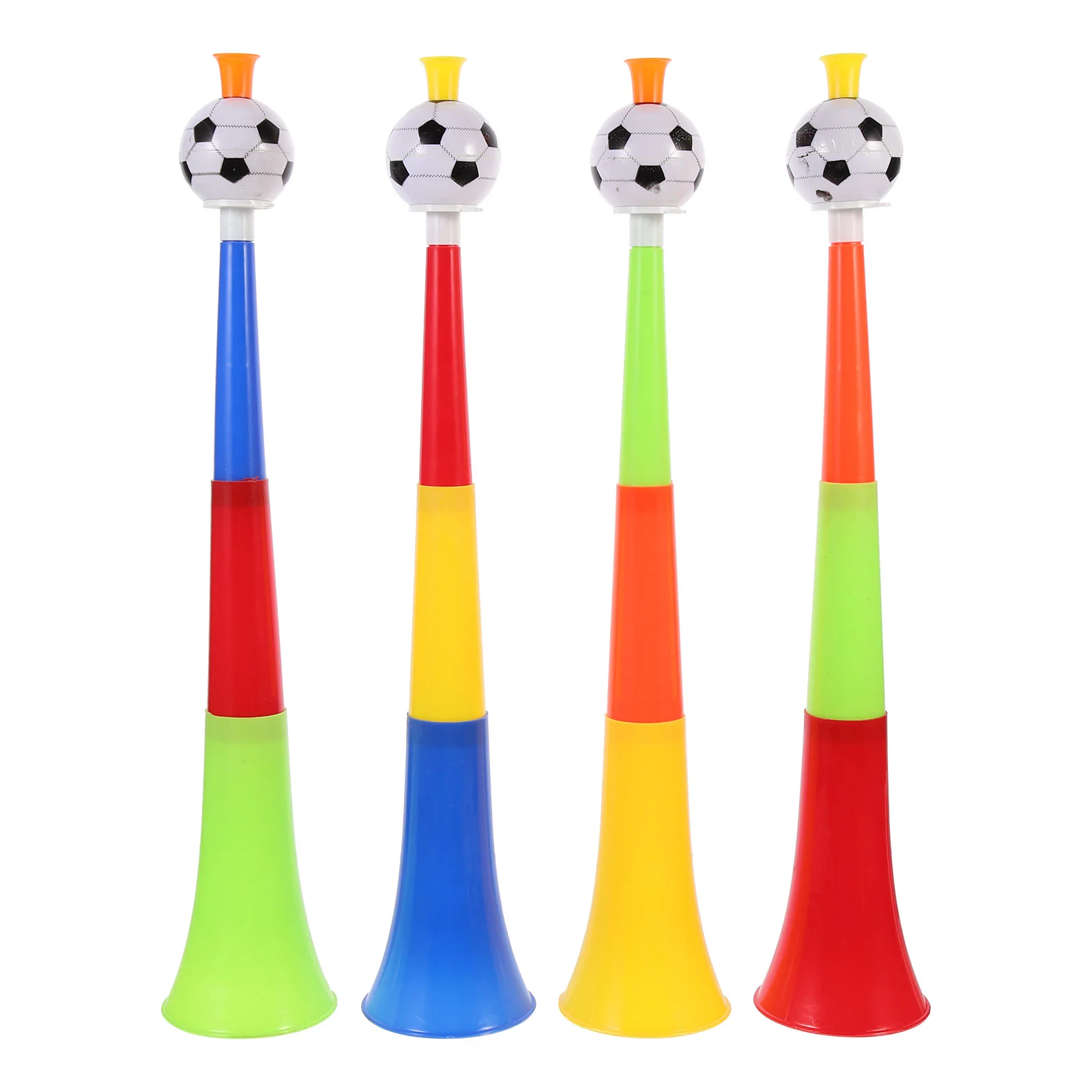 

4 Pcs Telescopic Football Horn Retractable Stadium Toy Plastic Horns Fans Cheering Soccer Game Trumpet Bright Colors