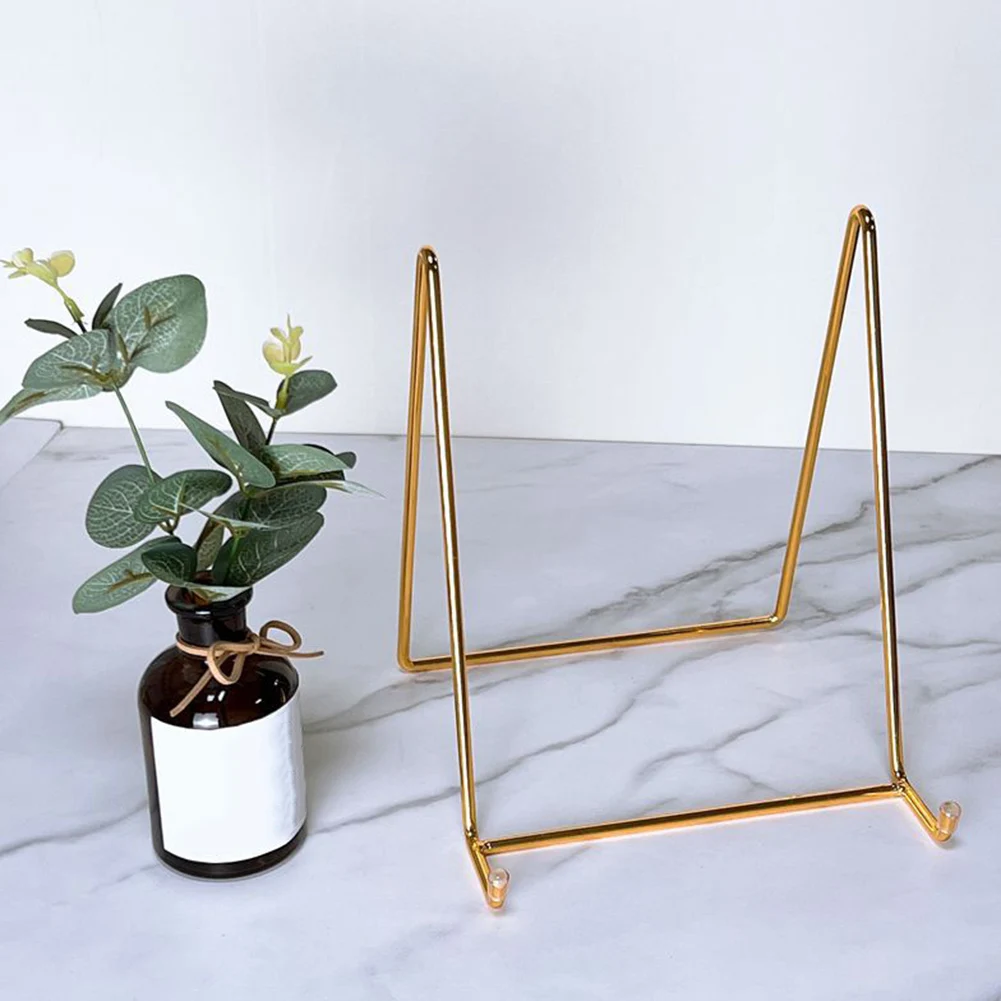 Metal Easel Stand for Pictures Artwork Signs Postcards Display 13x9x15cm Thick Iron Frame Desktop Display Stand