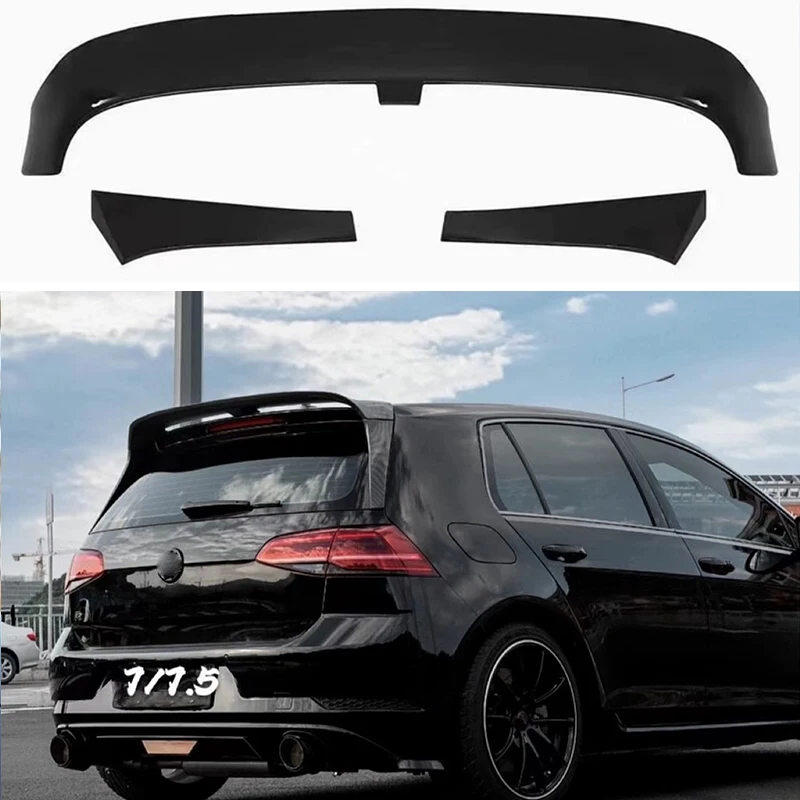 

For Golf 7/7.5 GTI R rear window roof spoiler fender carbon black sports modification kit 2014 15 16 17 18 19 20(GTI only)