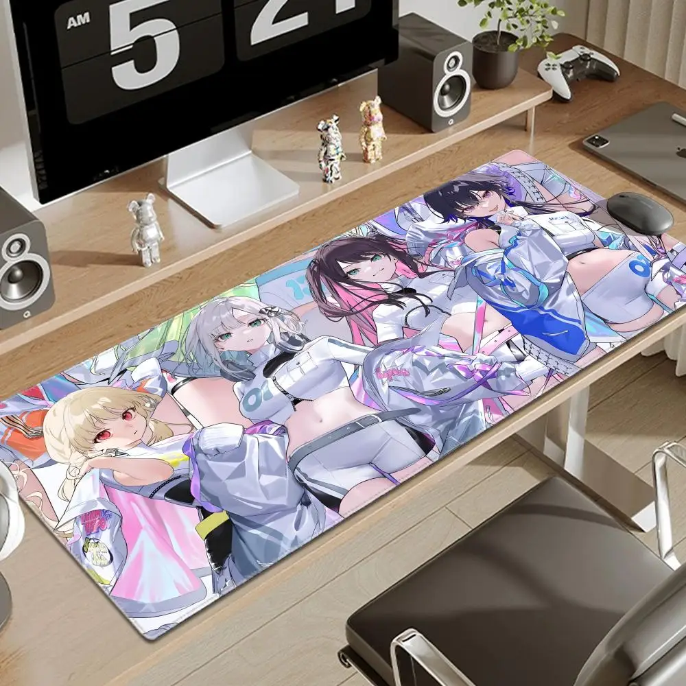 arge Speed 90x40cm Virtual Streamer Girl Gaming Mouse Pad Non Slip Rubber Stitched Edge Oversized Desk Mat For PC Gamer