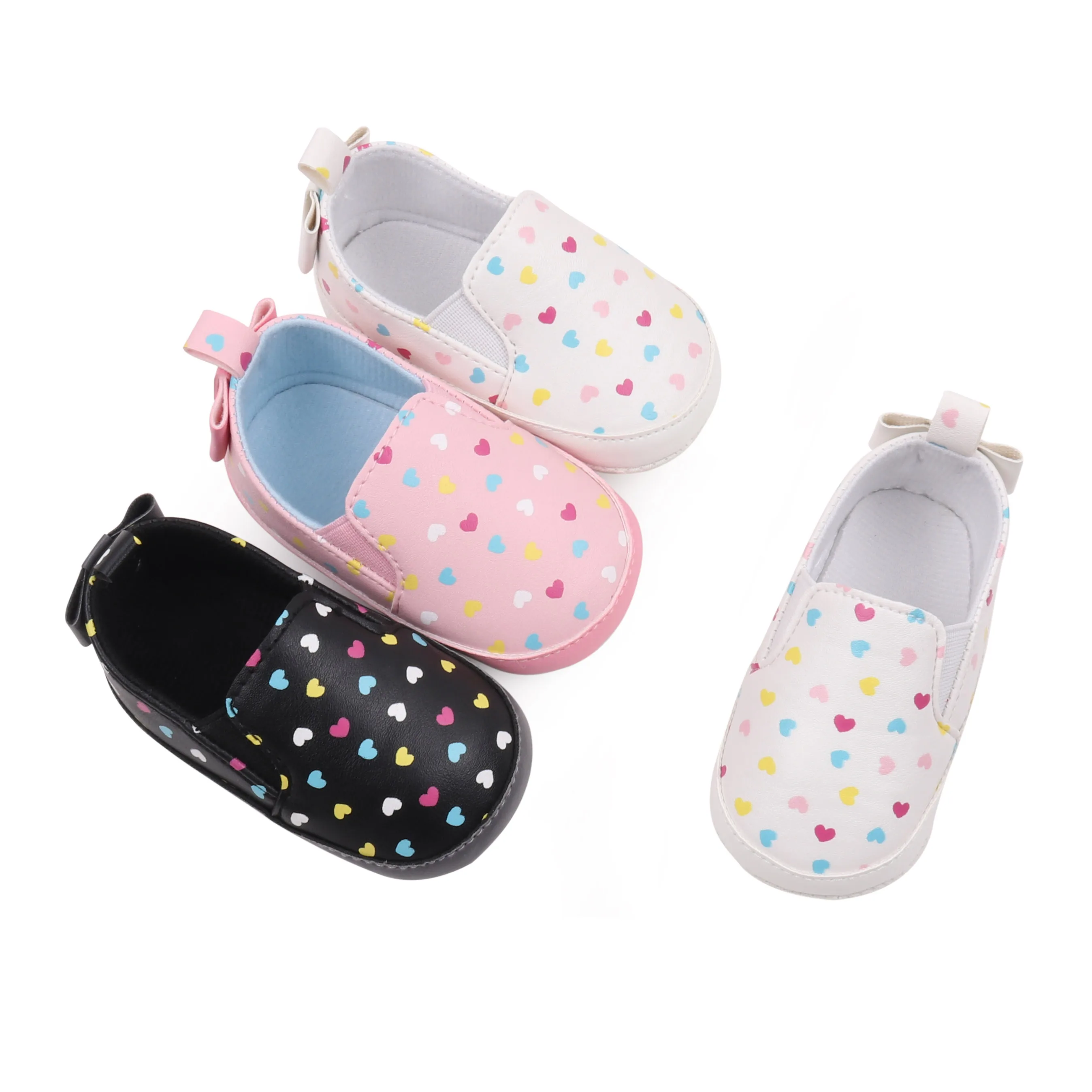 

Baby Shoes Soft PU High Quality Spring and Autumn Style Cute Heart Dots for Newborn Toddler 0-9-18 Months Prewalk Shoes BHX3137