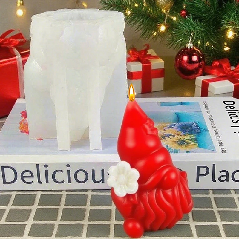 1 قطعة، زهرة عيد الميلاد عقد شمعة معطرة قزم قالب من السيليكون لتقوم بها بنفسك هدية عيد الميلاد قالب الراتنج الديكور