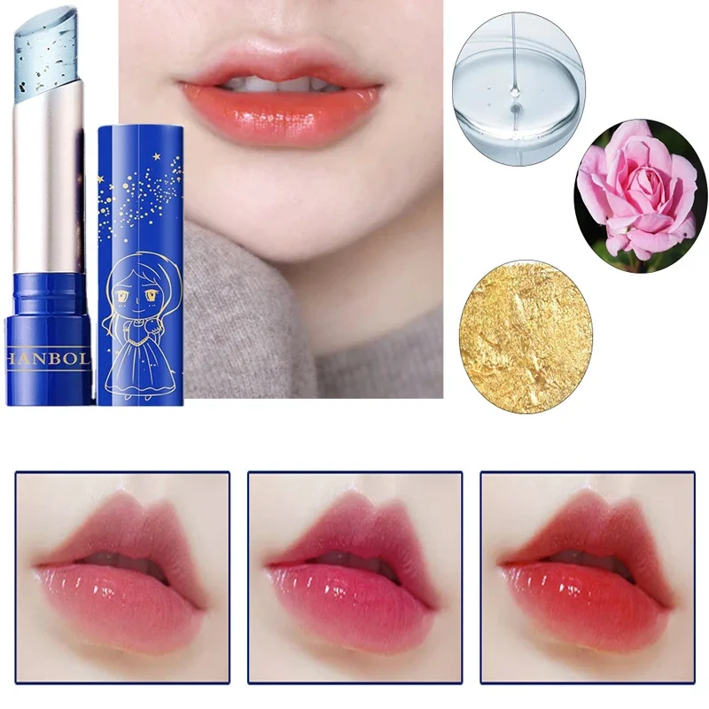 3IN1 Star Brilliant Temperature Change Moisturizing jelly Lip balm Waterproof Lipstick Durable Nutrition Jelly Gloss Labial Care