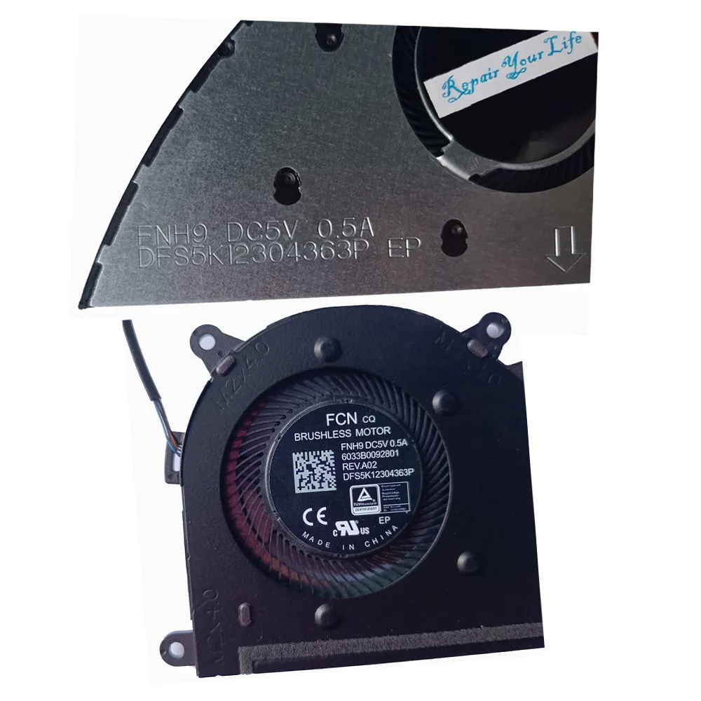 Ventola di raffreddamento della CPU radiatore per HP ENVY 17-CN 17-CP muslimex Probook 470 G8 G9 ventole di raffreddamento del Computer M50402-001 FNH9 6033B0092801