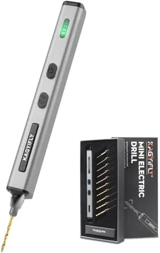 

Беспроводная мини-дрель-ручка KAGYIFLY с 10 насадками и светодиодной подсветкой – перезаряжаемая ручная дрель с высоким крутящим моментом для поделок своими руками