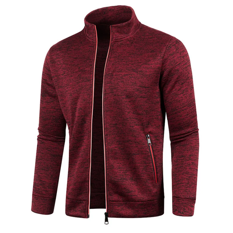 Sudadera con cremallera y cuello levantado para hombre, chaquetas de primavera, suéter con cremallera, Top con múltiples bolsillos para exteriores,