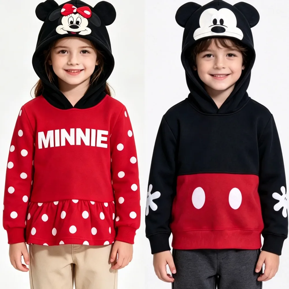 New Autumn and Winter Children's Clothing Plush sweater Winnie the Pooh Cartoon Hoodie Sweater Baby Warm Sweater Cute Coat