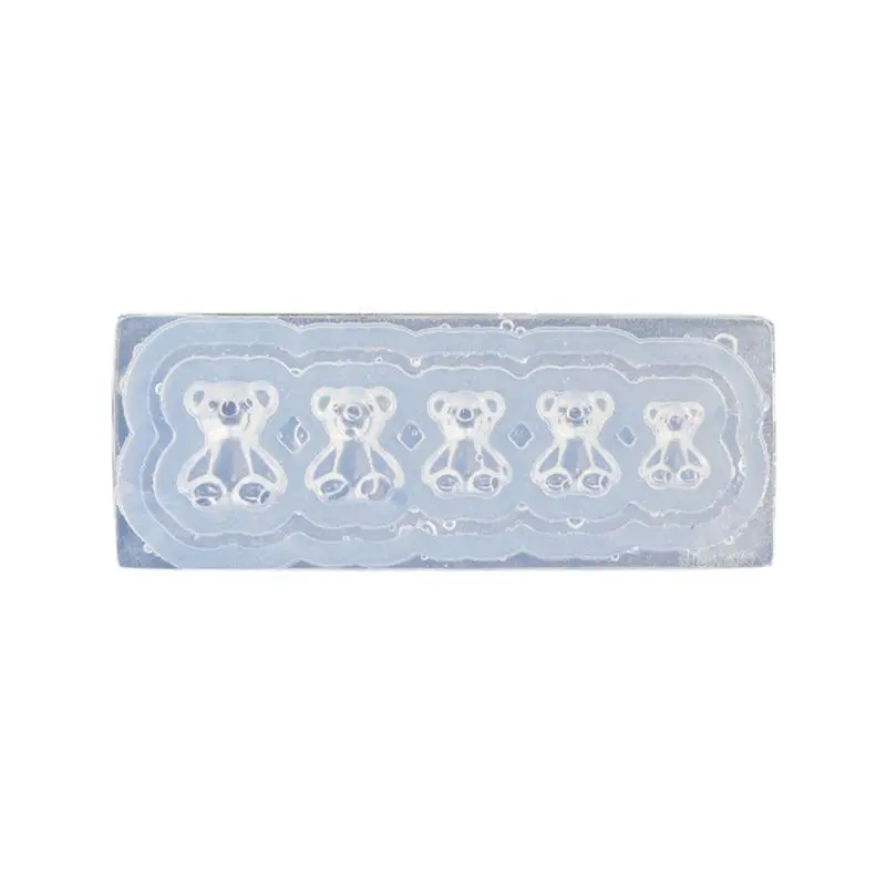 

Y1UB 5Pieces Silicone Soft Candy Mold DIY Craft Small Bear Mould for DIY Making Art