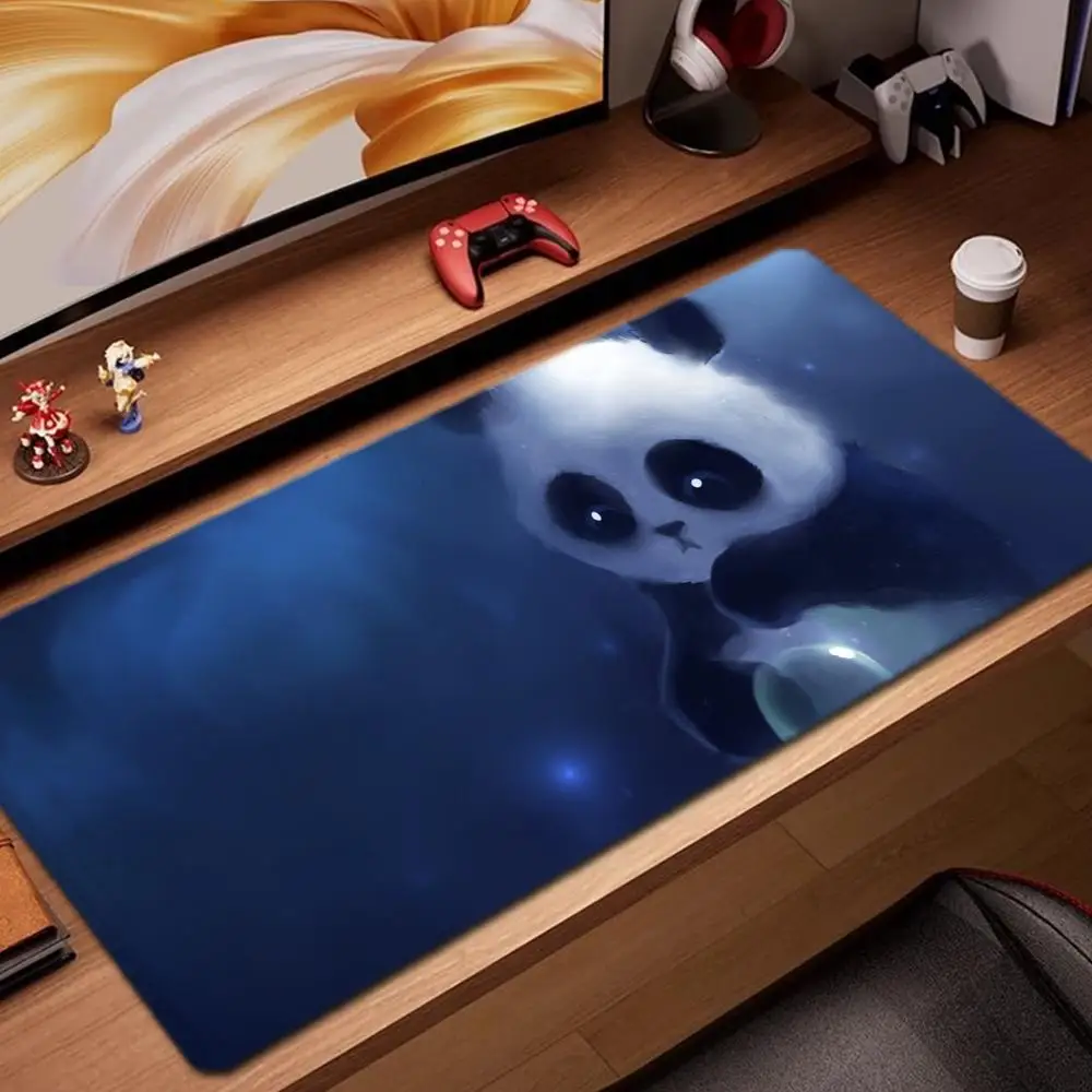 

cute panda wallpaper Mouse Pad Game Accessories keyboard pad XXL large locking edge 900X400 mm table mat Gaming mousepad