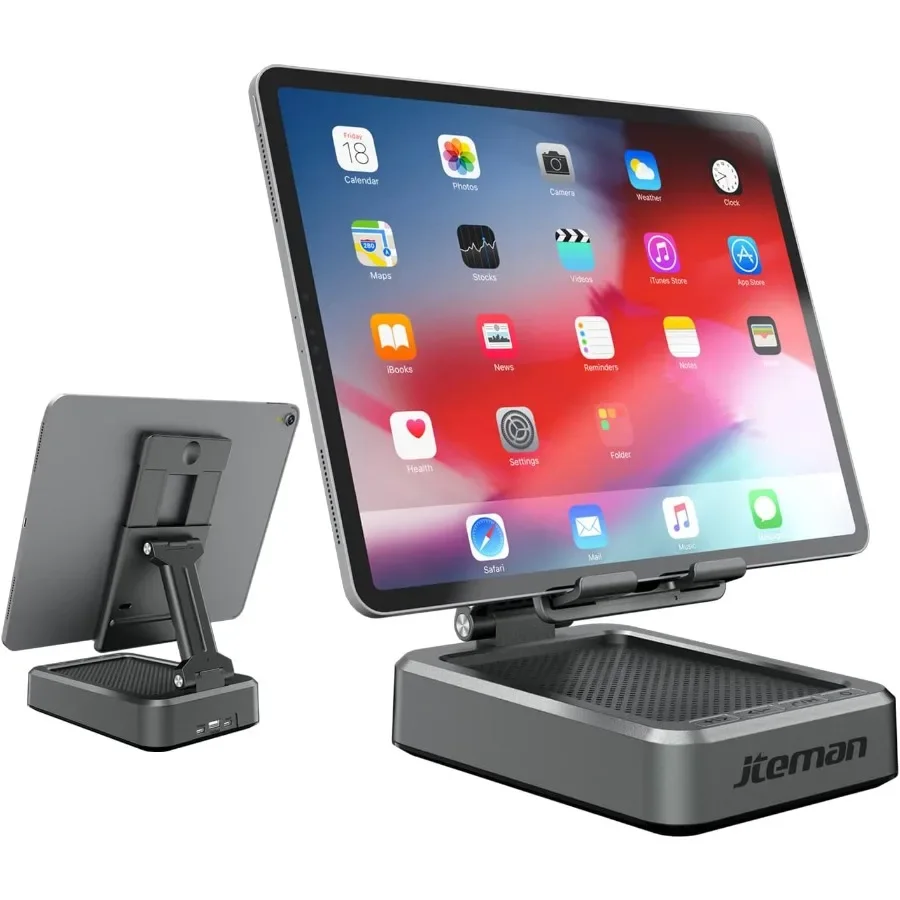 

Jteman Wireless Bluetooth Speaker Tablet Stand Adjustable with Bluetooth Speakers Gifts for Women Men Kitchen Gadget for Men Co