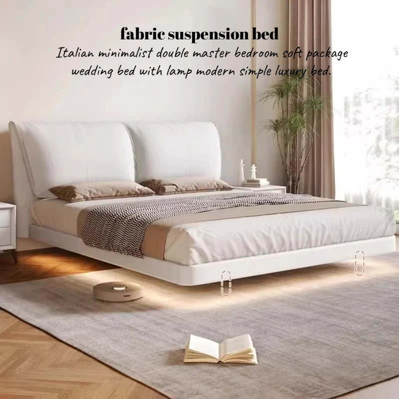 

Twin Floating 180x200 Bedroom Beds Luxury Led Lights Living Room Italian Bedroom Beds Full Size Queen Single Hotel Furniture