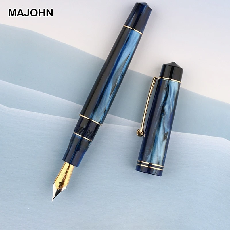 

MAJOHN M800 Fountain Pen German BOCK Dual Color Gold Plated Tip for Writing Practice Calligraphy School Supplies Stationery