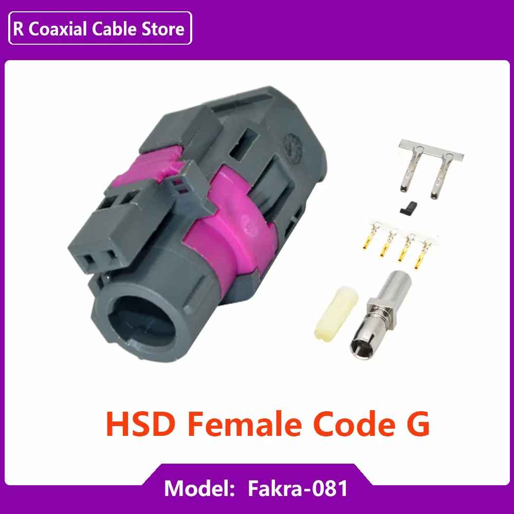 10PCS 4Pin HSD A/B/C/D/E/F/G/H/J/K/L/Z Type Crimp Connector Straight Female Jack Car Vihicle LVDS Connector for Dacar 535 Cable