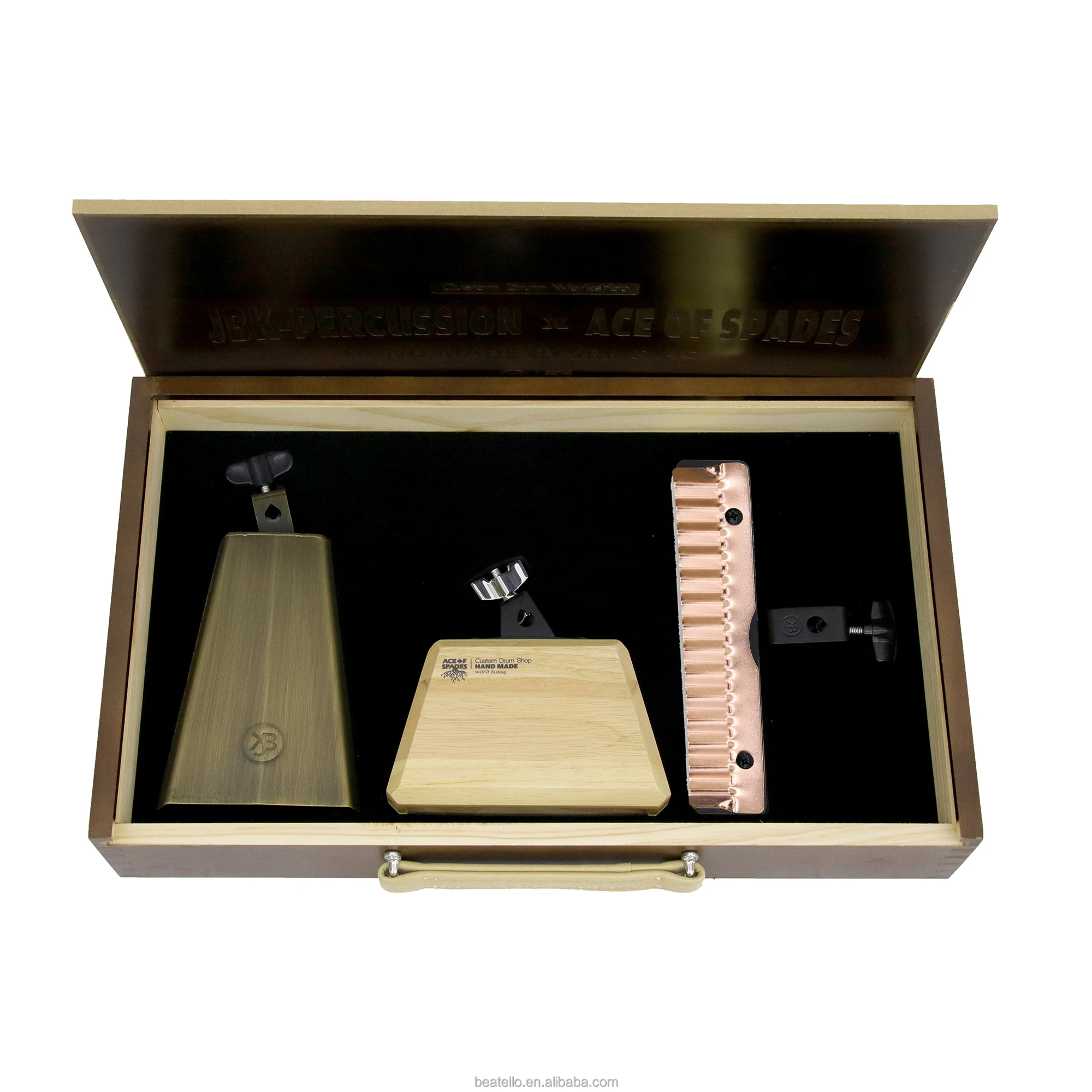 Percussion Instrument Solid Wood Block Portable Metal Cowbell Special Effect Cymbal For Drum Set In Stock
