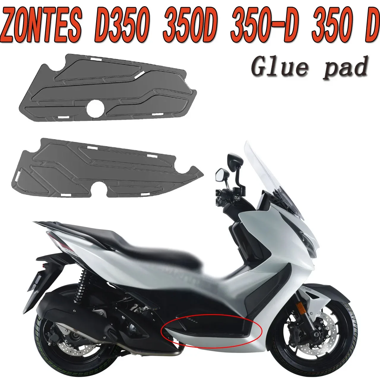 For ZONTES D350 350D Motorcycle pedals Front And Rear Left And Right pedal rubber pads pedal rubber pads pedal bracket