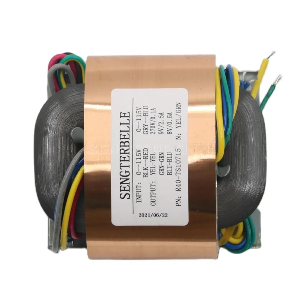 50 واط النحاس النقي R الأساسية محول الطاقة 270 فولت + 9 فولت + 8 فولت HiFi PV12 الصوت Preamp امدادات الطاقة R40-TS10715