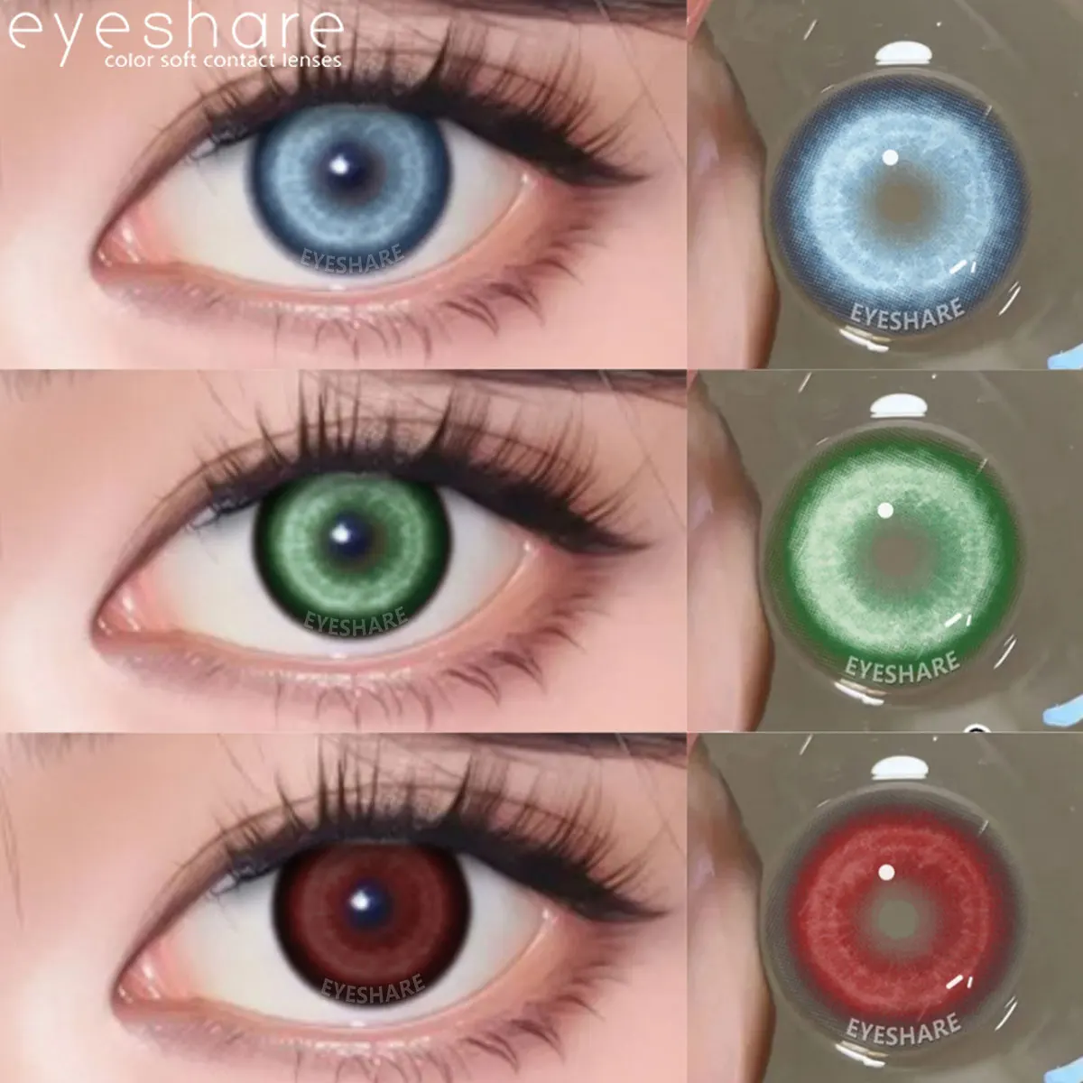 EYESHARE 1 Paar Cosplay farbige Kontaktlinsen Halloween rote Linsen grüne Augen Kontakt Anime blaue Augen Linsen blaue Schönheit Make-up