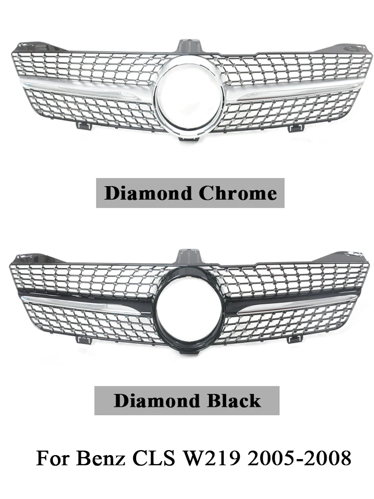 For Mercedes-Benz CLS W219 front diamond grill 2005-2011 Racing Grill Car Accessories Exterior Parts CLS350 CLS500 CLS550 SLS600