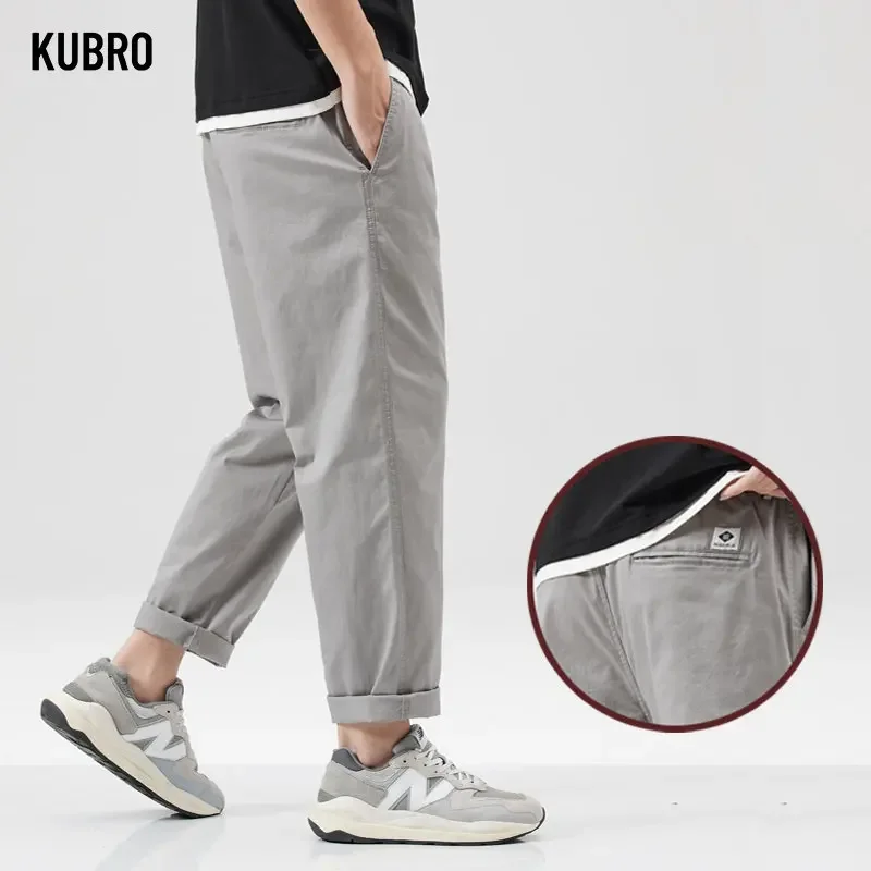 

KUBRO 2023 Y2K Korean Jogger Fashion Spring New Men's Trousers Versatile Handsome Loose Male Daily Outdoor Casual Pant Dark Blue