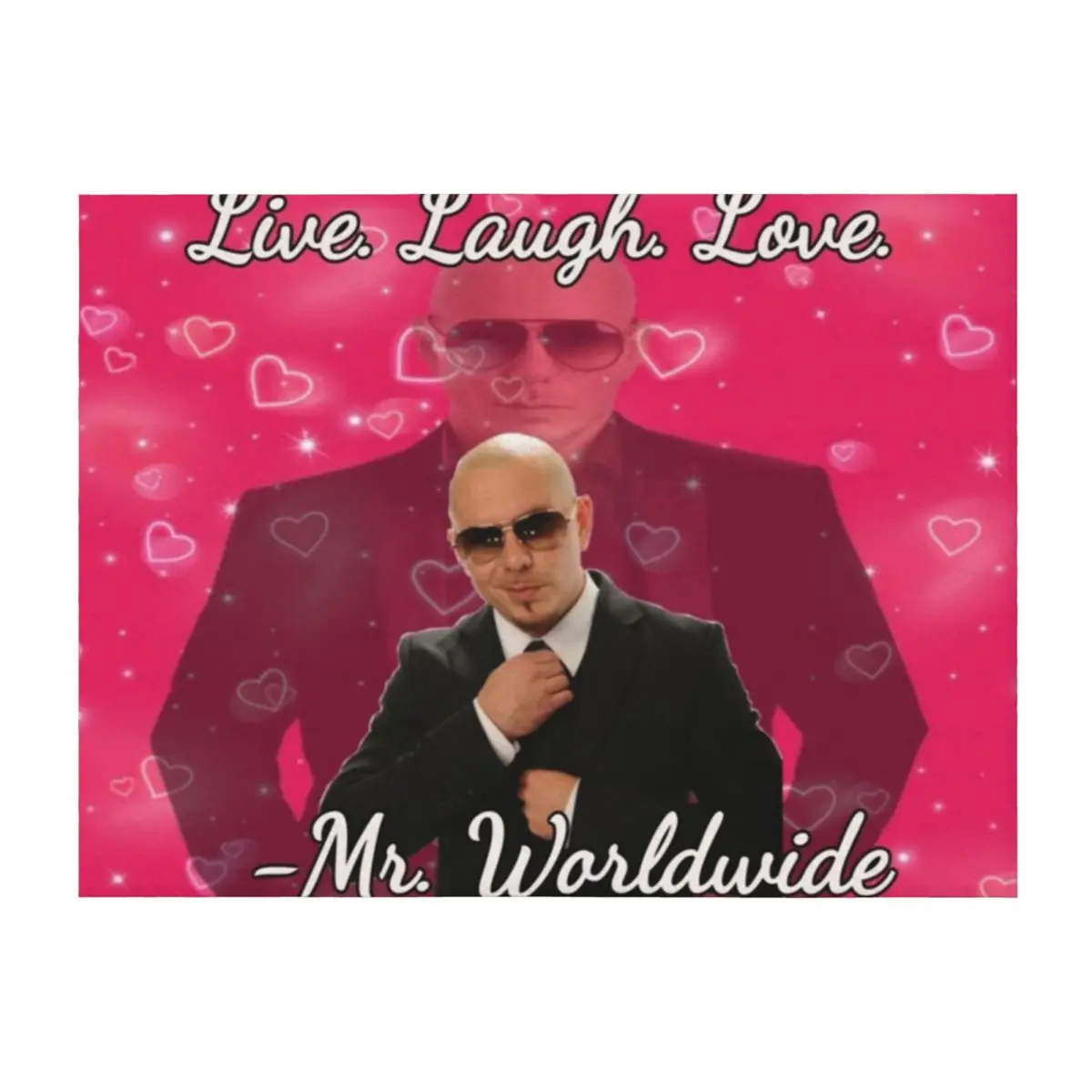 

mr worldwide live. laugh. love. Throw Blanket Retros Stuffeds Vintage funny gift Blankets
