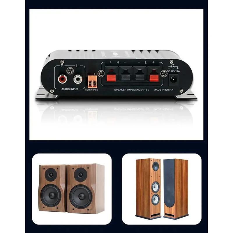 Mini Digital Power Audio Auto Verstärker Blau Licht Stereo Audio Verstärker Für Heimkino Club Party Musik 200W X2(A) Langlebig