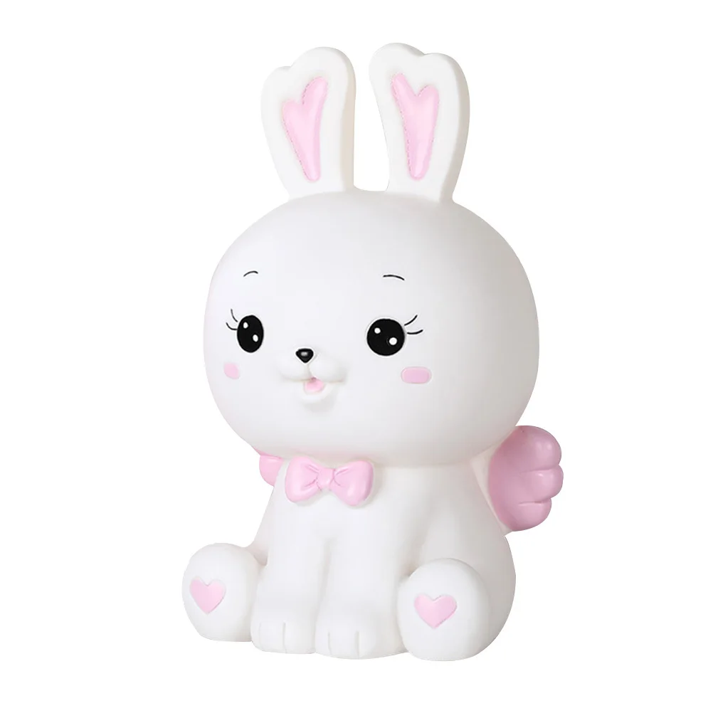 Tirelire en forme de lapin, Adorable tirelire pour enfants, Pot d'épargne de bureau, porte-monnaie créatif, conteneur de pièces de monnaie de dessin animé