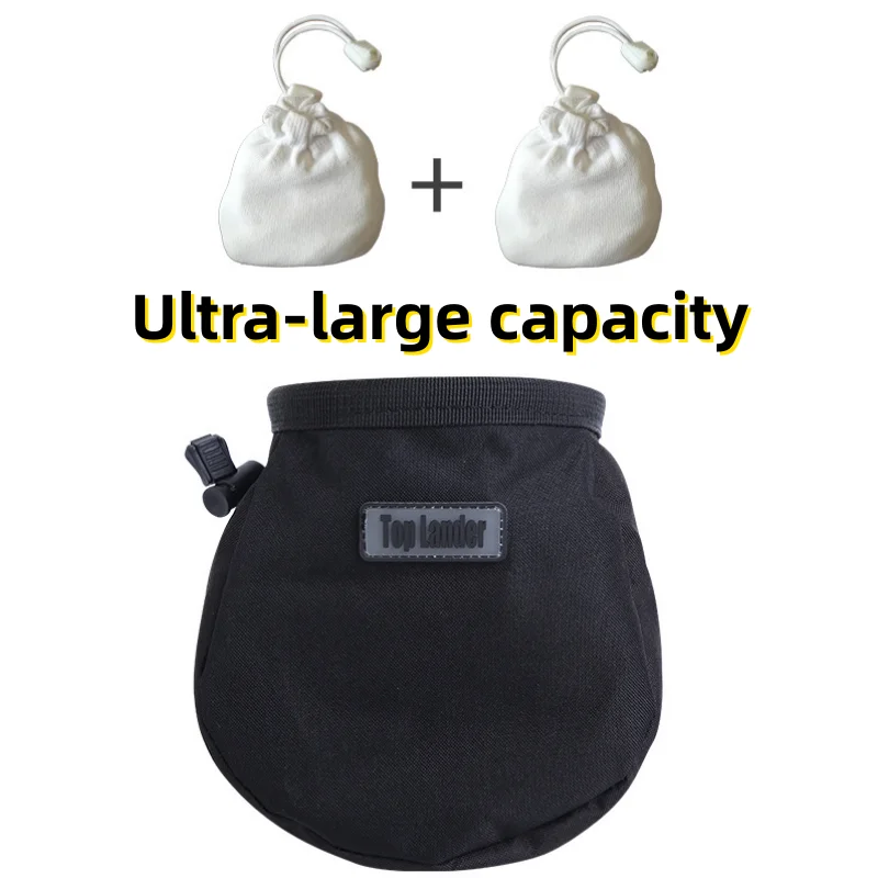 Gym Weightlifting Chalk Bag for Climbing Bouldering Gymnastics with Adjustable Belt & Large Zippered Pockets Non-slip Powder Bag