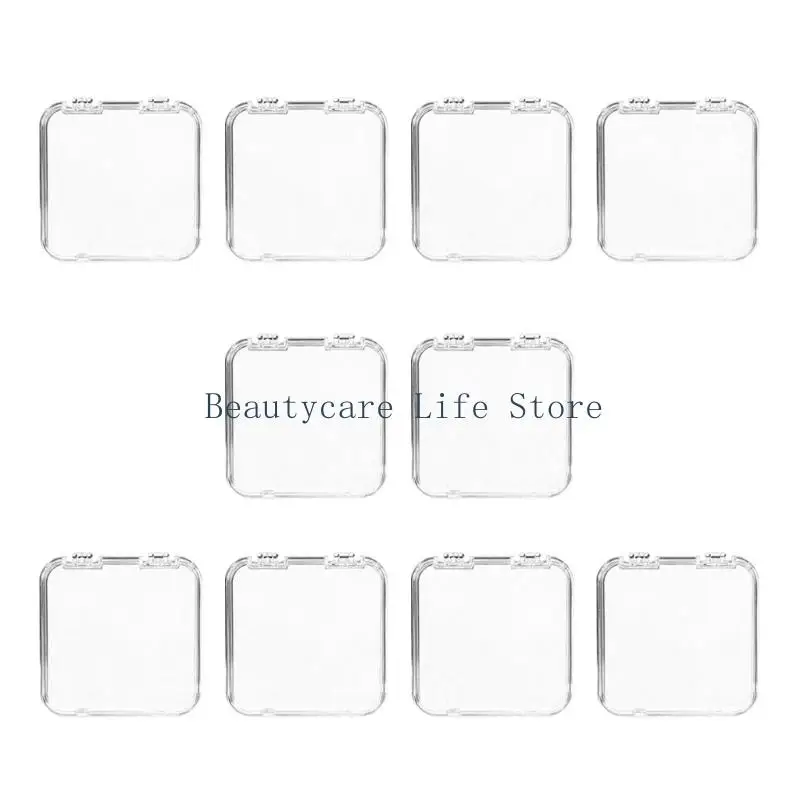 652C 10 PCS Clear Appuyez sur Boîte rangement à ongles pour les fournitures salon faux ongles