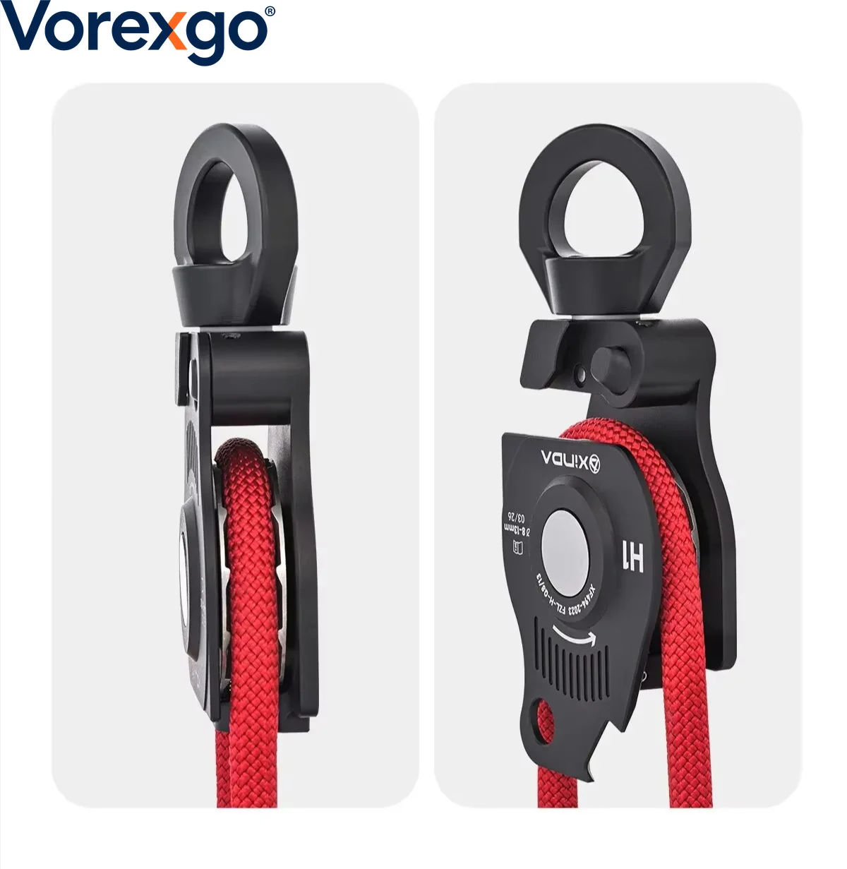 Xinda Electric Rope Retractor Efficient Pulley Belt Universal Joint Non Knotting Suitable for Mountaineering/Climbing/outdoor