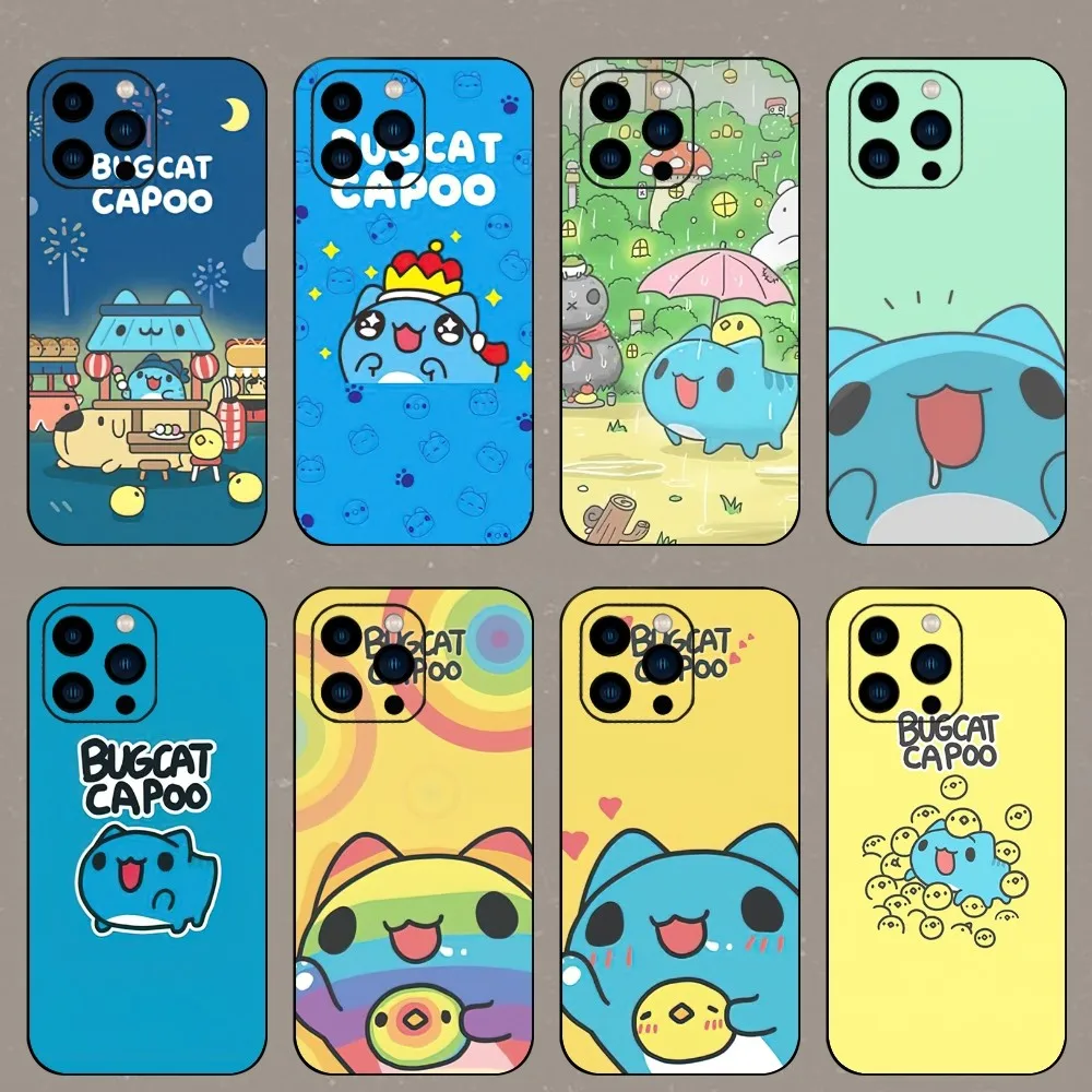 Love Cat Comic Cat Bugcat Capoo Phone Case For iPhone 15 14 13 12 Mini 11 Pro Max X XR XS 8 SE Plus Cover