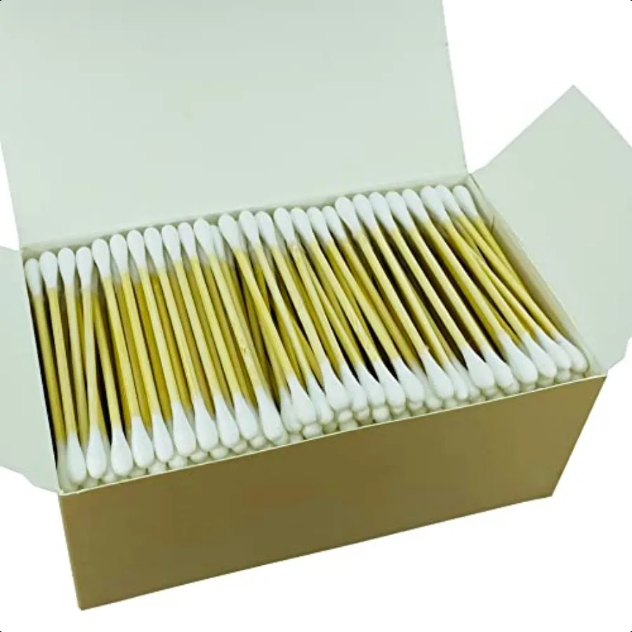 สำลีพันแคนุกออร์แกนิค CGR 1050 ชิ้น ผลิตจากฝ้าย 100% ด้ามไม้ไผ่สองด้าน ย่อยสลายได้ แพ็คเดินทาง (บรรจุ 3 แพ็ค รวม 350 ชิ้น)