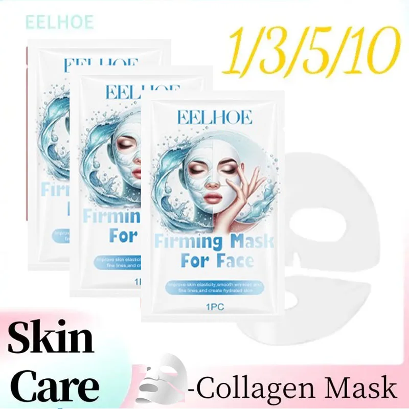 

10pcs Collagen Face Mask skincare Moisturizing Firming Hydrating Facial Masks Sheet Korean Skin Care