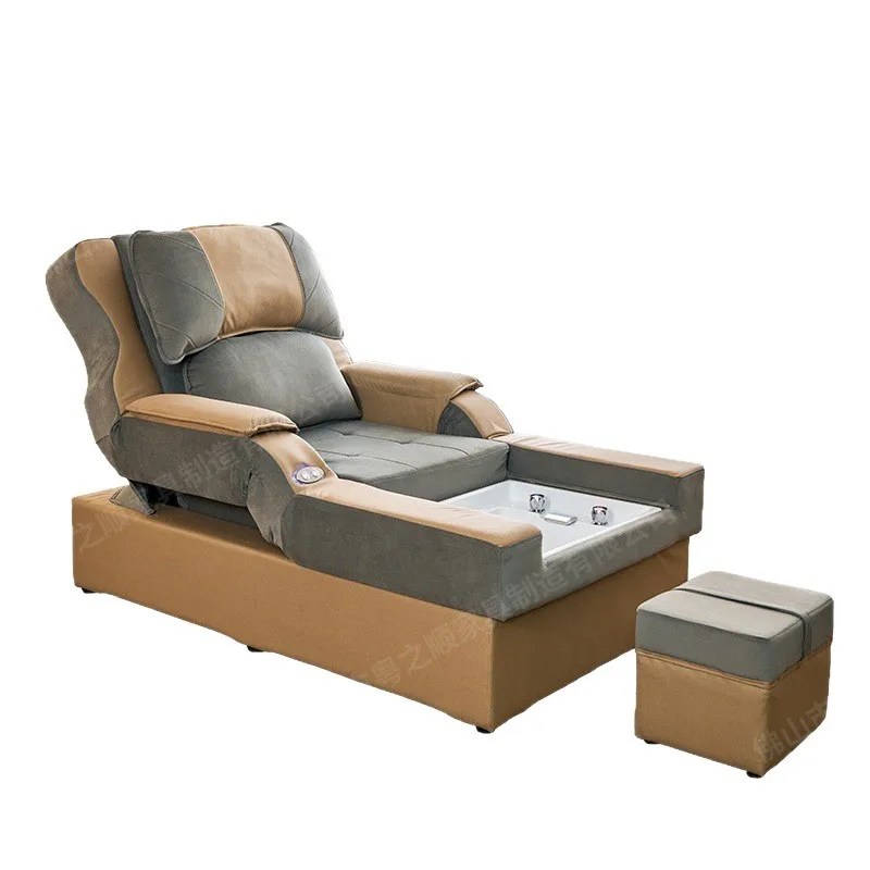 Technology cloth sofa, electric adjustable massage bed, foot and ear-picking integrated foot massage sofa