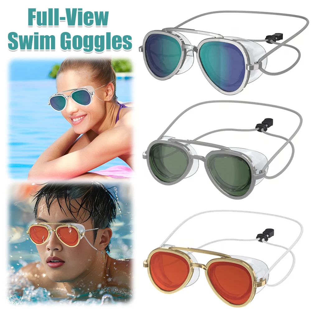 Gafas de natación de visión completa, gafas antiniebla profesionales ajustables, gafas deportivas de natación de silicona antideslizantes, protección UV para bucear