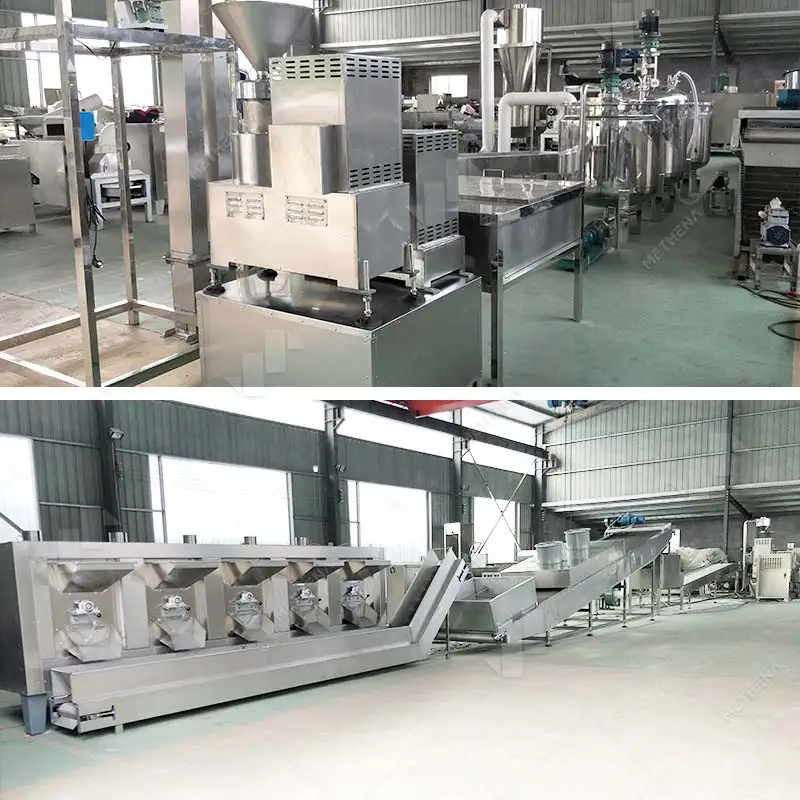 Peanut Butter Making Production Line Automatic Peanut Butter Machine Cashew Nut Hummus Paste Make Production Line Custom