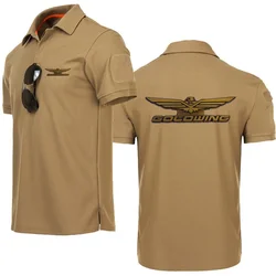 Men Polo Short Sleeve POLOS Sports Fitness Shirts T-Shirt Mesh Tshirt Goldwing GL1800 Japan Motocycles Lapel Tops Tee POLOS