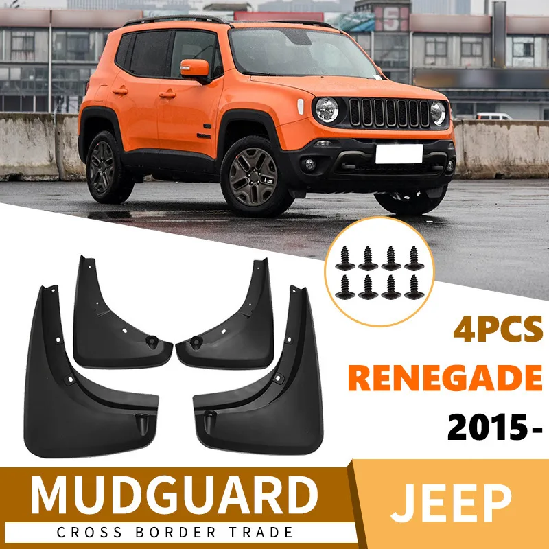 For Jeep Renegade 2015-2025 Front Rear Rubber Mud Flaps Mudguards Splash Guards Export Auto Accessories