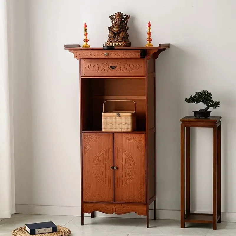 Modern Small Buddhist Shrine Offering Table Household Economical Incense Case for Guanyin God of Wealth Altar Platform