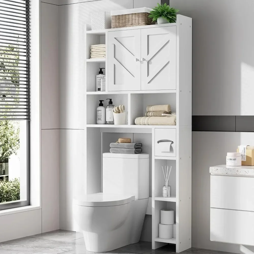 HOT Over the Toilet Storage Cabinet, Freestanding Storage Cabinet Over Toilet, Bathroom Storages Organizer