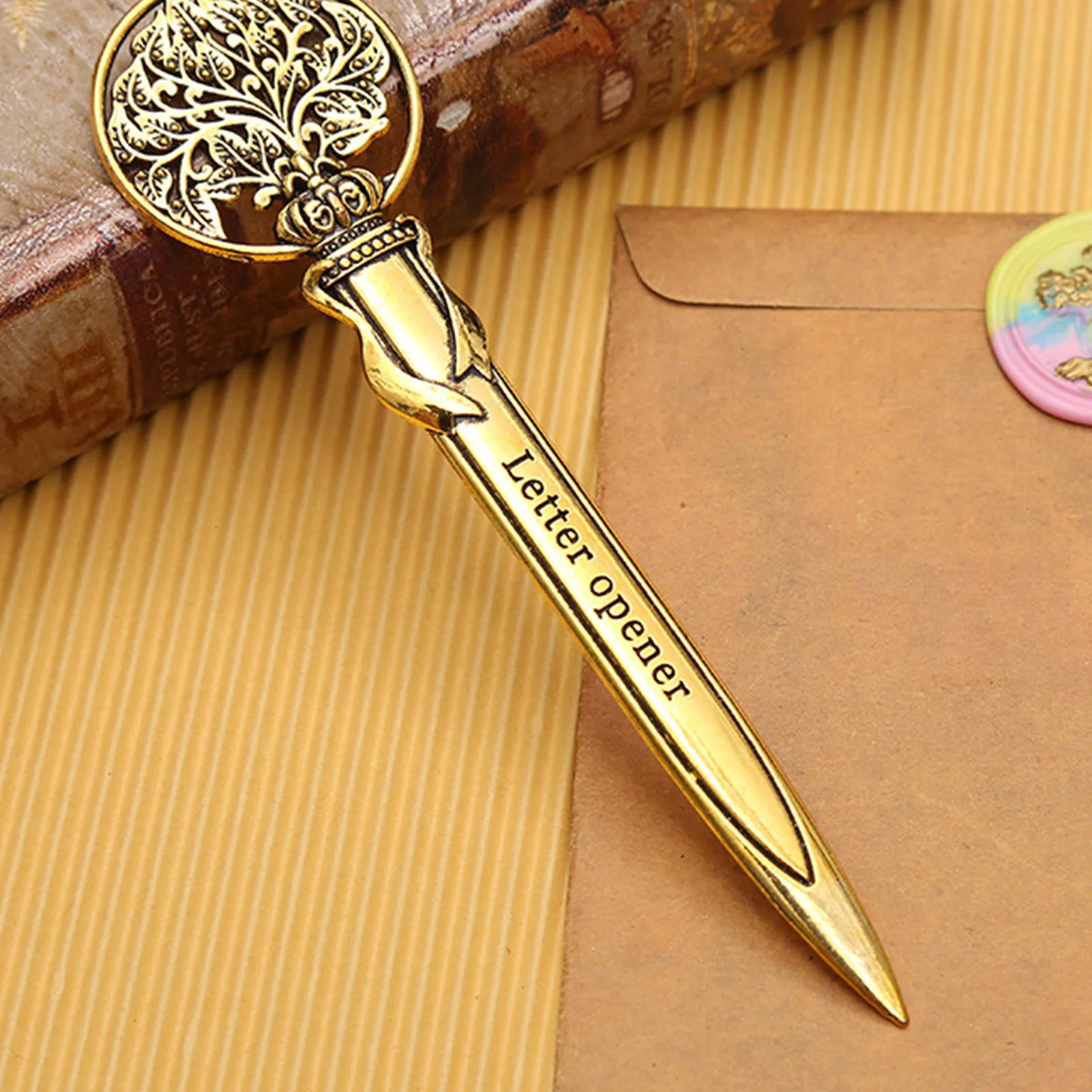 Creative Retro Knives Ancient Bronze Zinc Alloy Letter Opener Art Paper Knives Envelope Opener Mail Knives