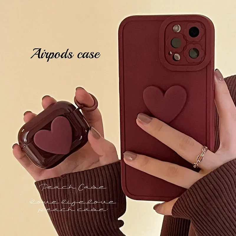 Dla Airpods 3 etui Cute Heart Clear etui na słuchawki Apple Airpod Pro 2nd Wireless Bluetooth silikonowe etui Airpods1 2