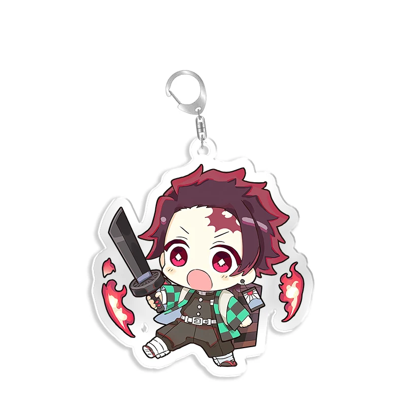 Demon Slayer Kimetsu No Yaiba Key Chain Anime Figure Keychain Acrylic Kamado Tanjirou Double Sided Coating Printing keyring