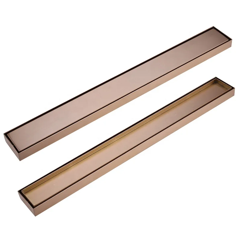 Rose gold Tile Insert Grate Invisible SUS304 stainless steel Shower Linear Floor Drain