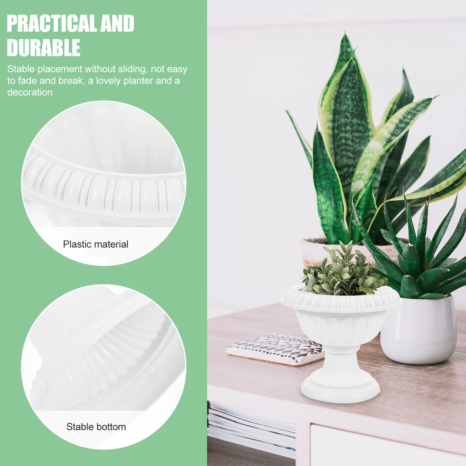 

2pcs European Style Flower Container Roman Pillar Plant Flowerpot Waterproof Garden Decor Outdoor Wedding Party Plastic Planter