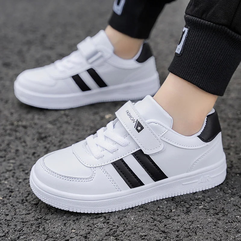 Kinder-Schulsport-Wanderschuhe, modische weiße Freizeit-Sneaker für Jungen und Mädchen, rutschfeste Kinder-Laufschuhe mit weicher Sohle – Detail 9