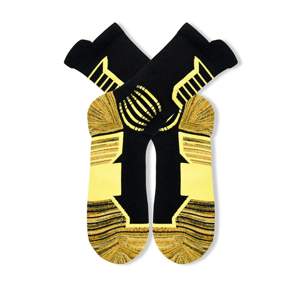 1 par-loop meias esportivas respiráveis absorção de suor meias de fitness amarelo tamanho adultos 38 41 perfeito para correr
