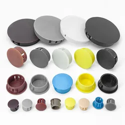 Round Plastic Hole Plug para móveis, Snap Hole Cover, Painel preto e branco, Multicolor Buckle Head, Tubo de nylon