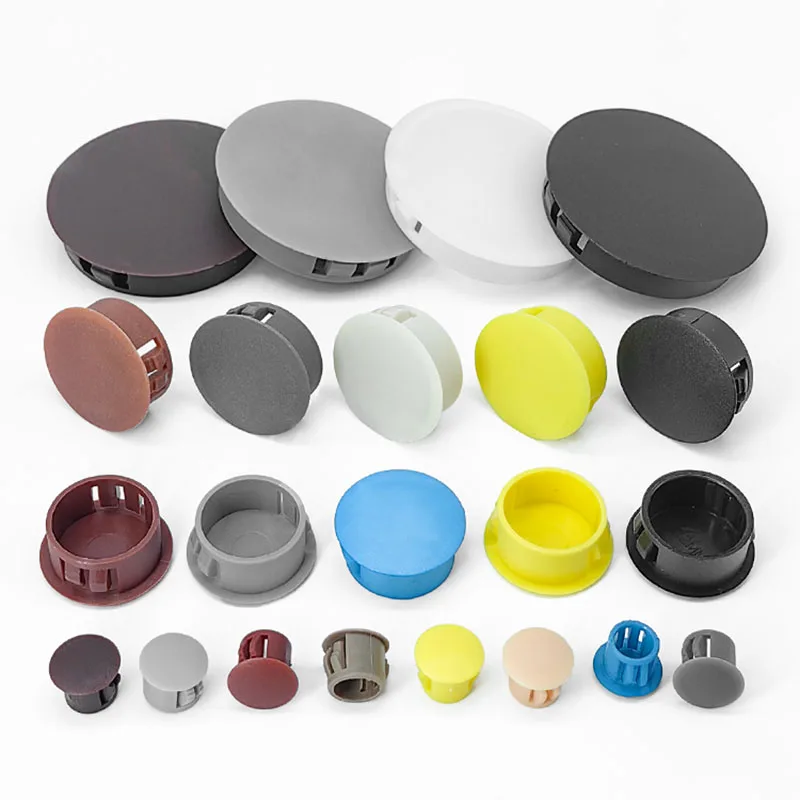 Round Plastic Cover Furniture Snap Hole Plug Panel Hole Plug Black And White Multicolor Buckle Plug Head Nylon Plastic Hole Tube